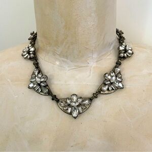 Stunning Adjustable Costume Clear Rhinestone Vintage Inspired Necklace